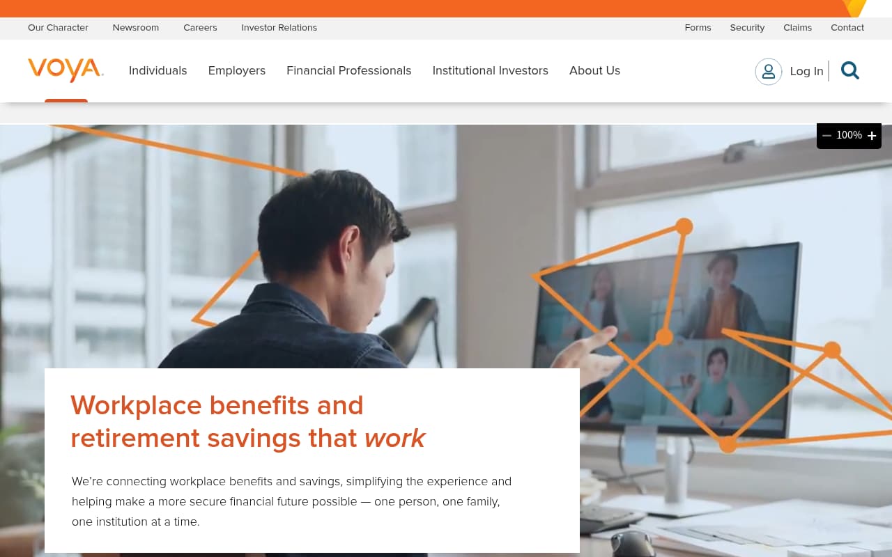 Voya Financial website screenshot