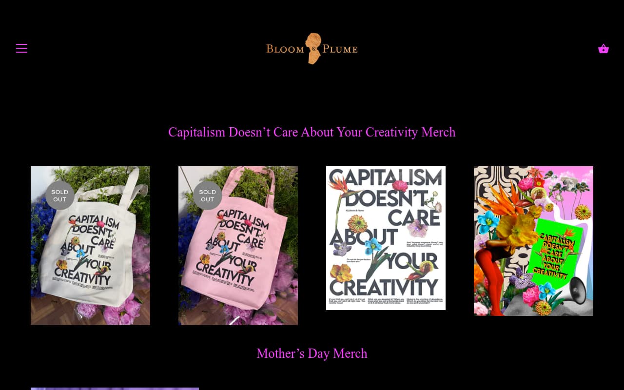 Bloom & Plume website screenshot