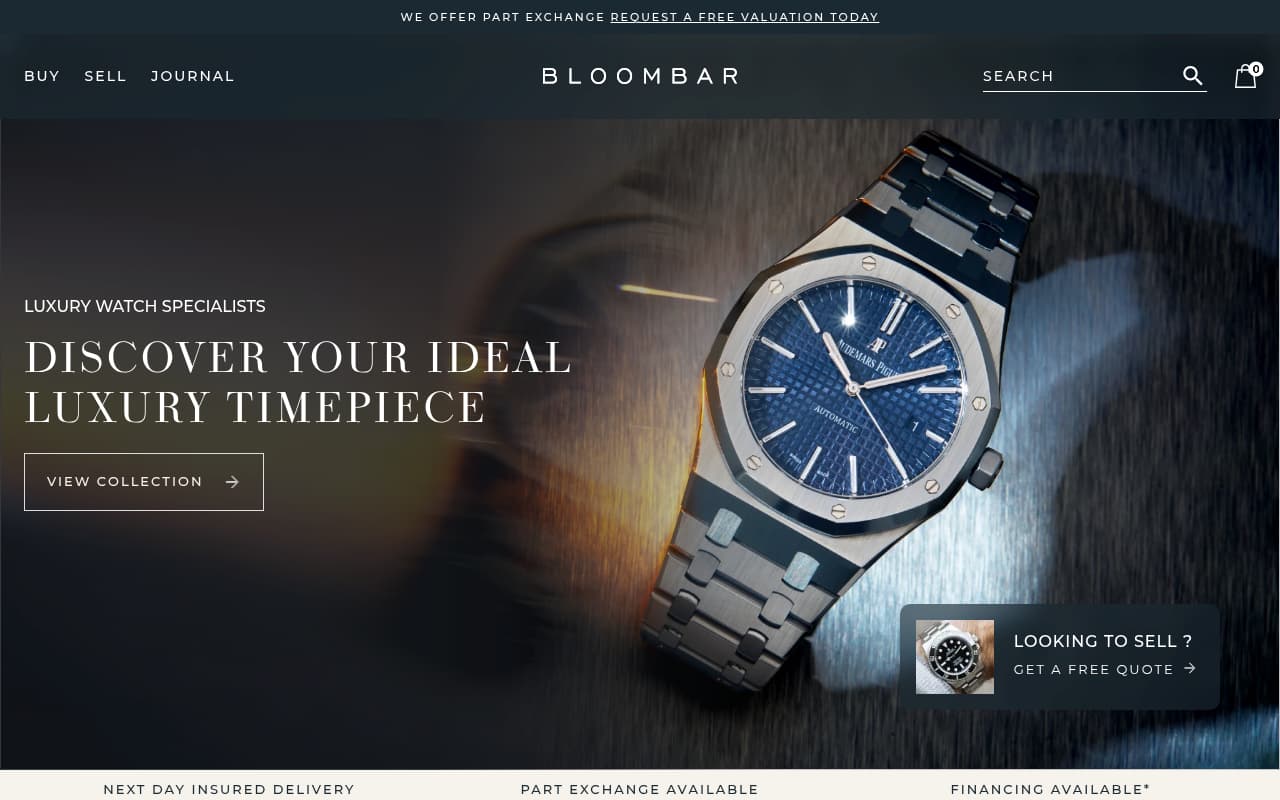 Bloom Bar website screenshot