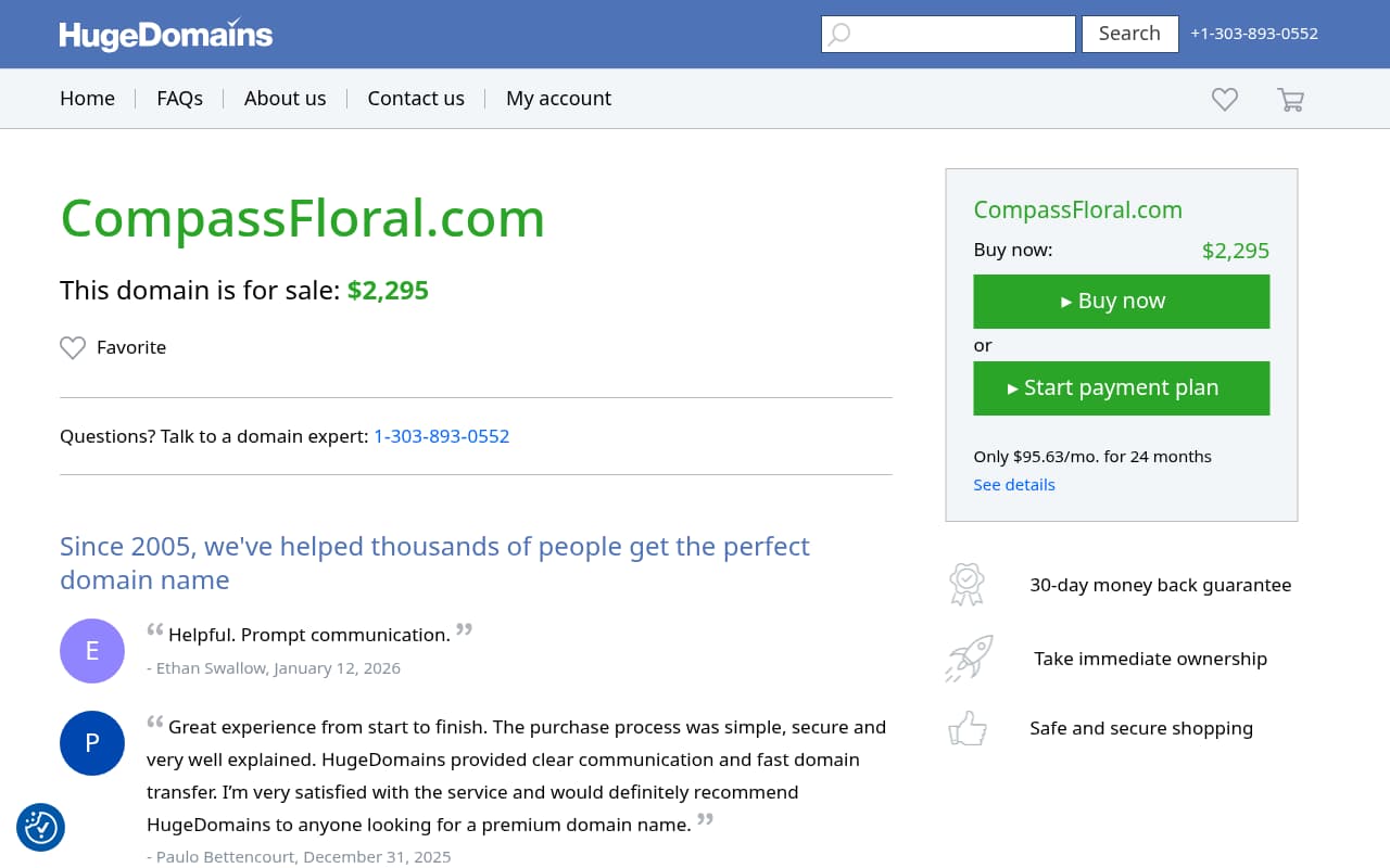 Compass Floral website screenshot