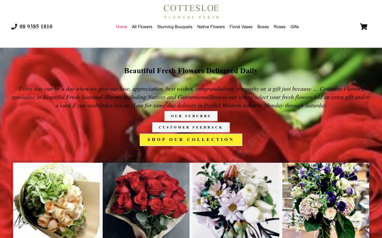 Floreat Flowers website screenshot