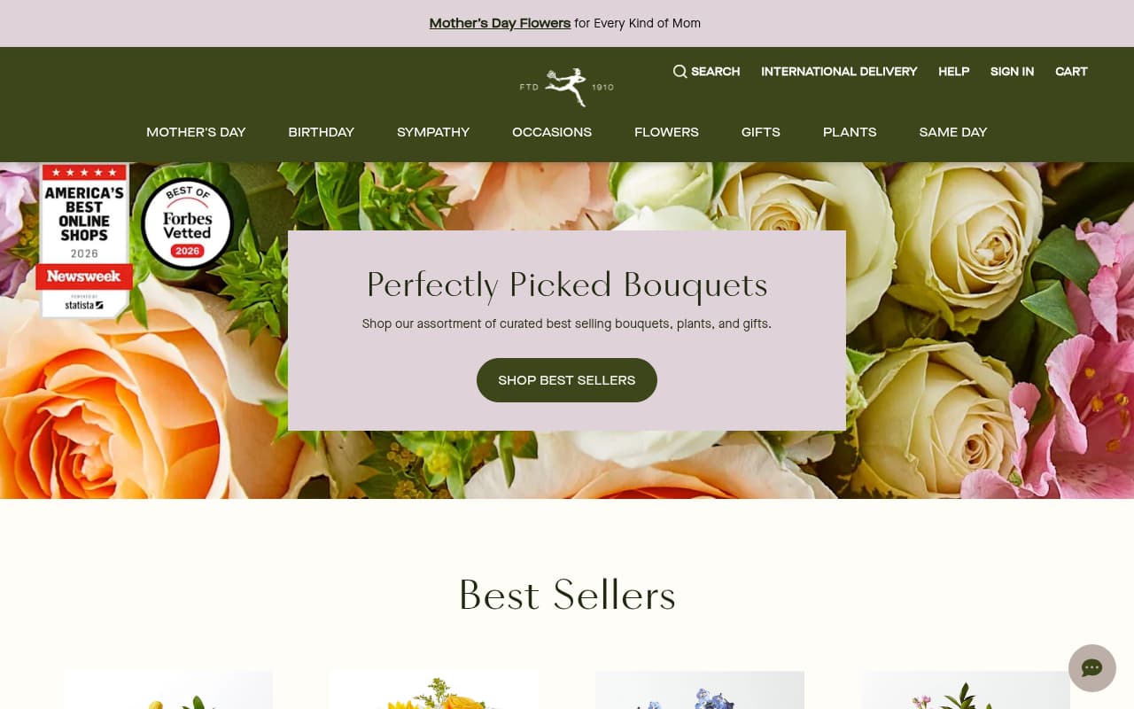 FTD website screenshot