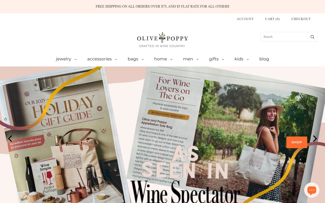 Olive and Poppy website screenshot
