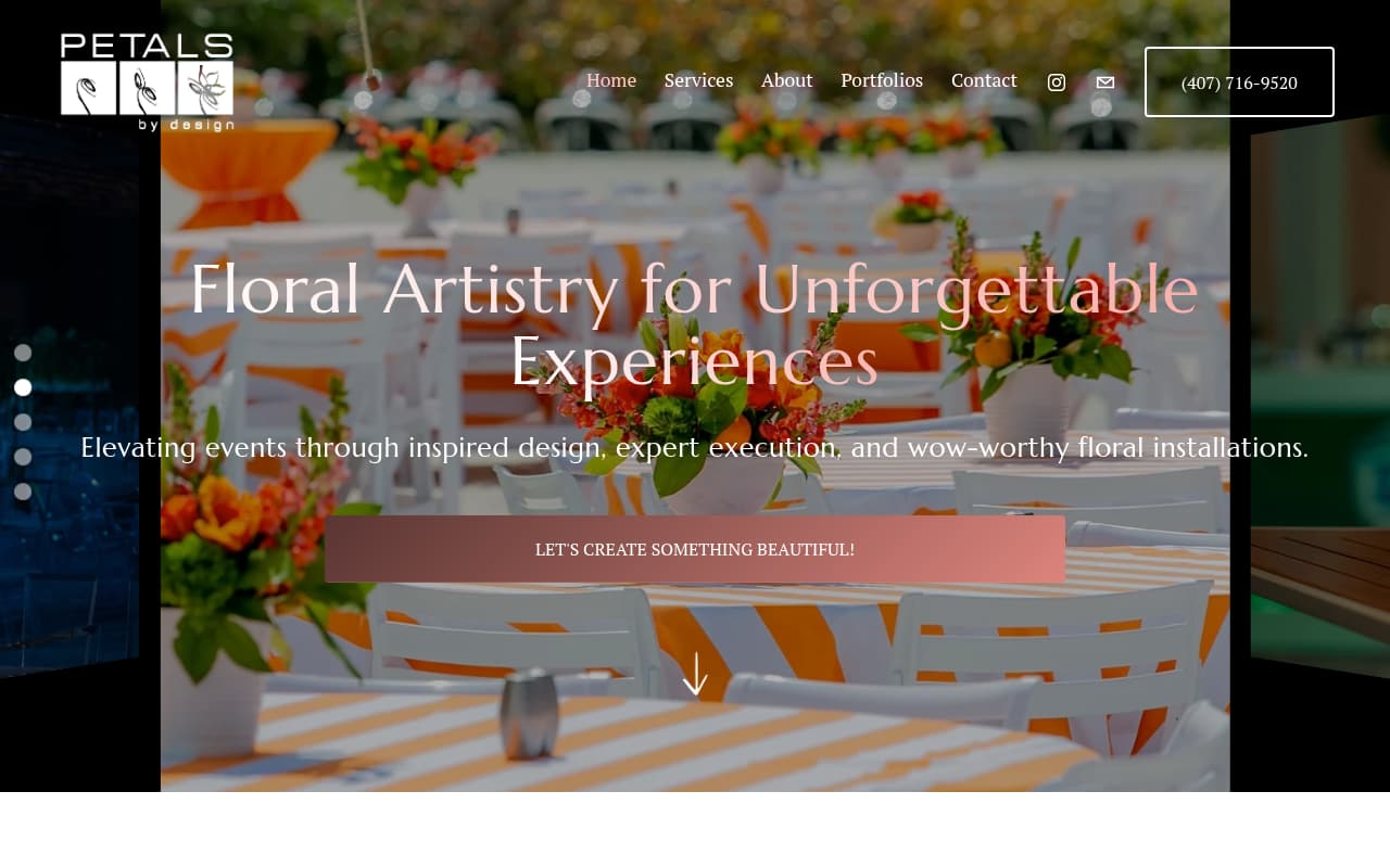 Petals by Design website screenshot