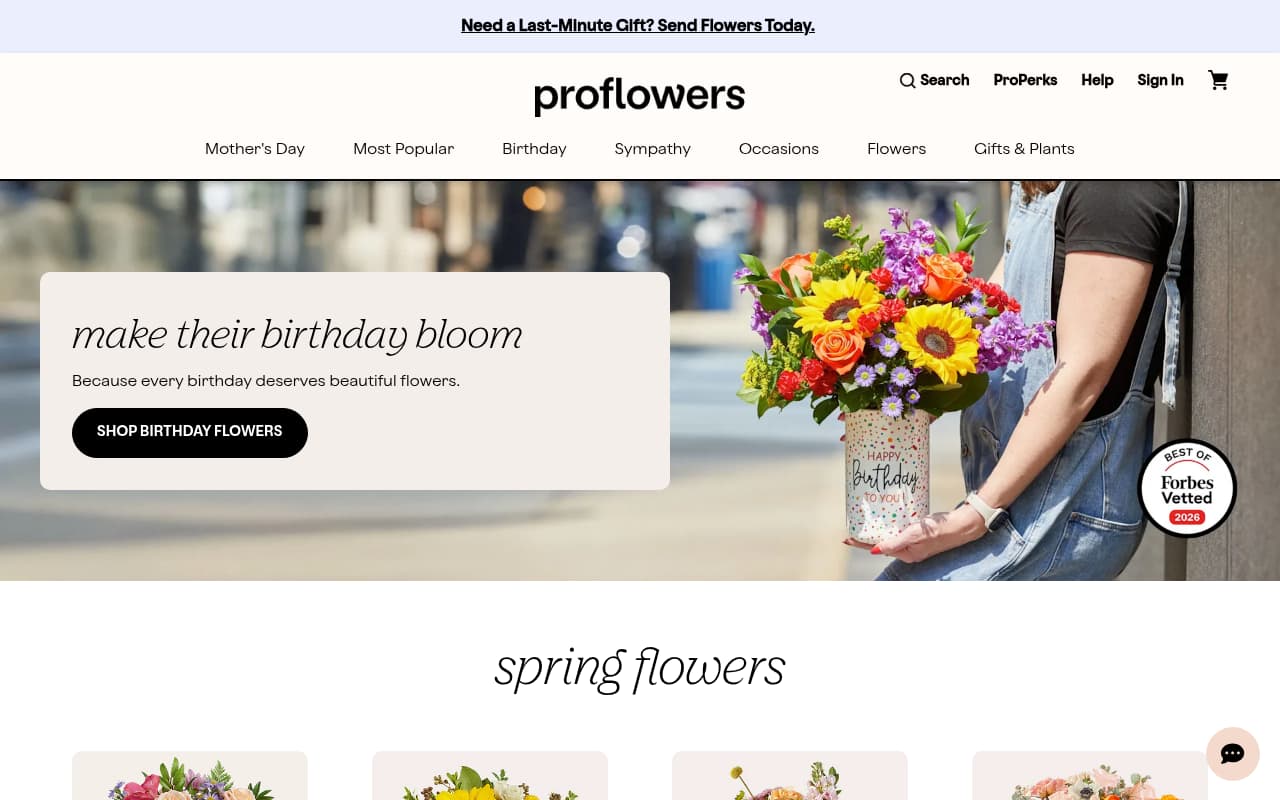 ProFlowers website screenshot