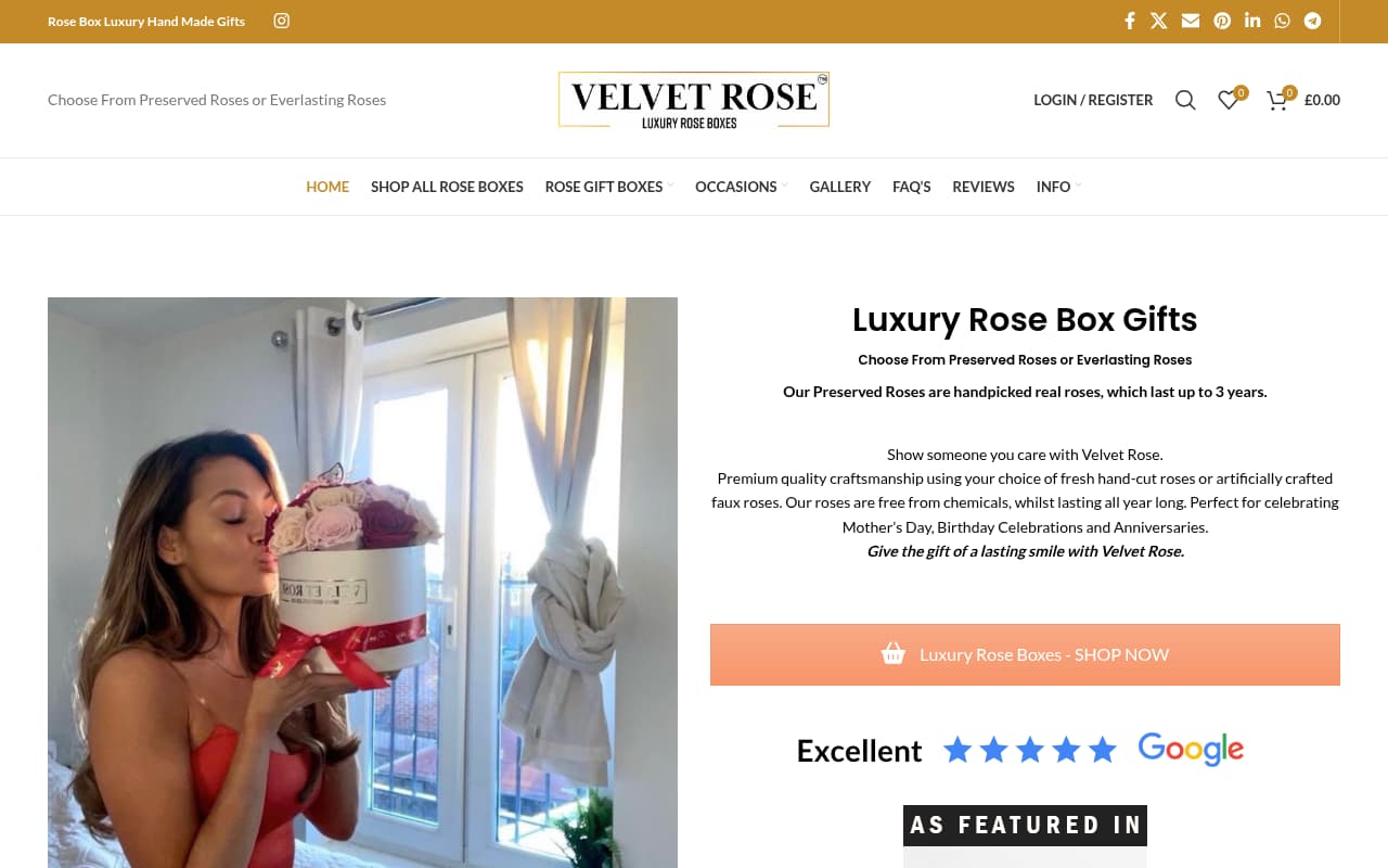 Rosebox website screenshot