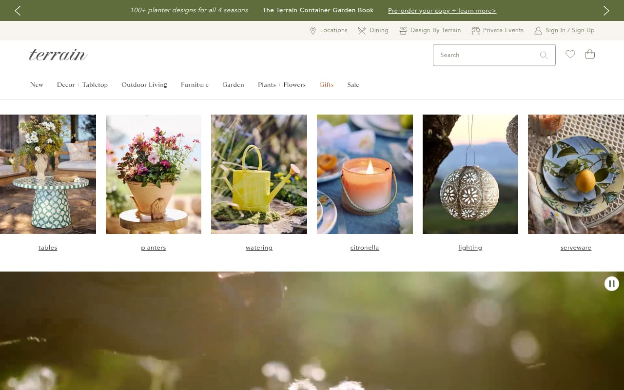 Terrain Gardens website screenshot