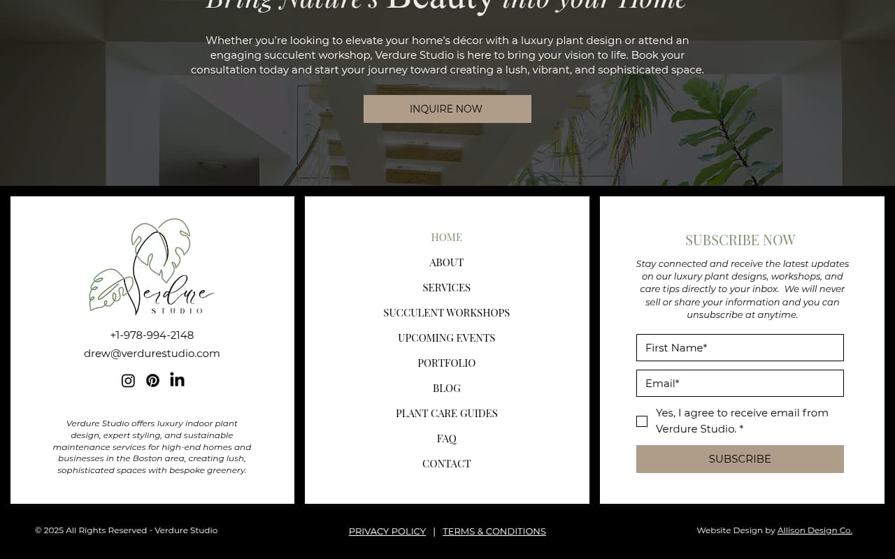 Verdure Studio website screenshot