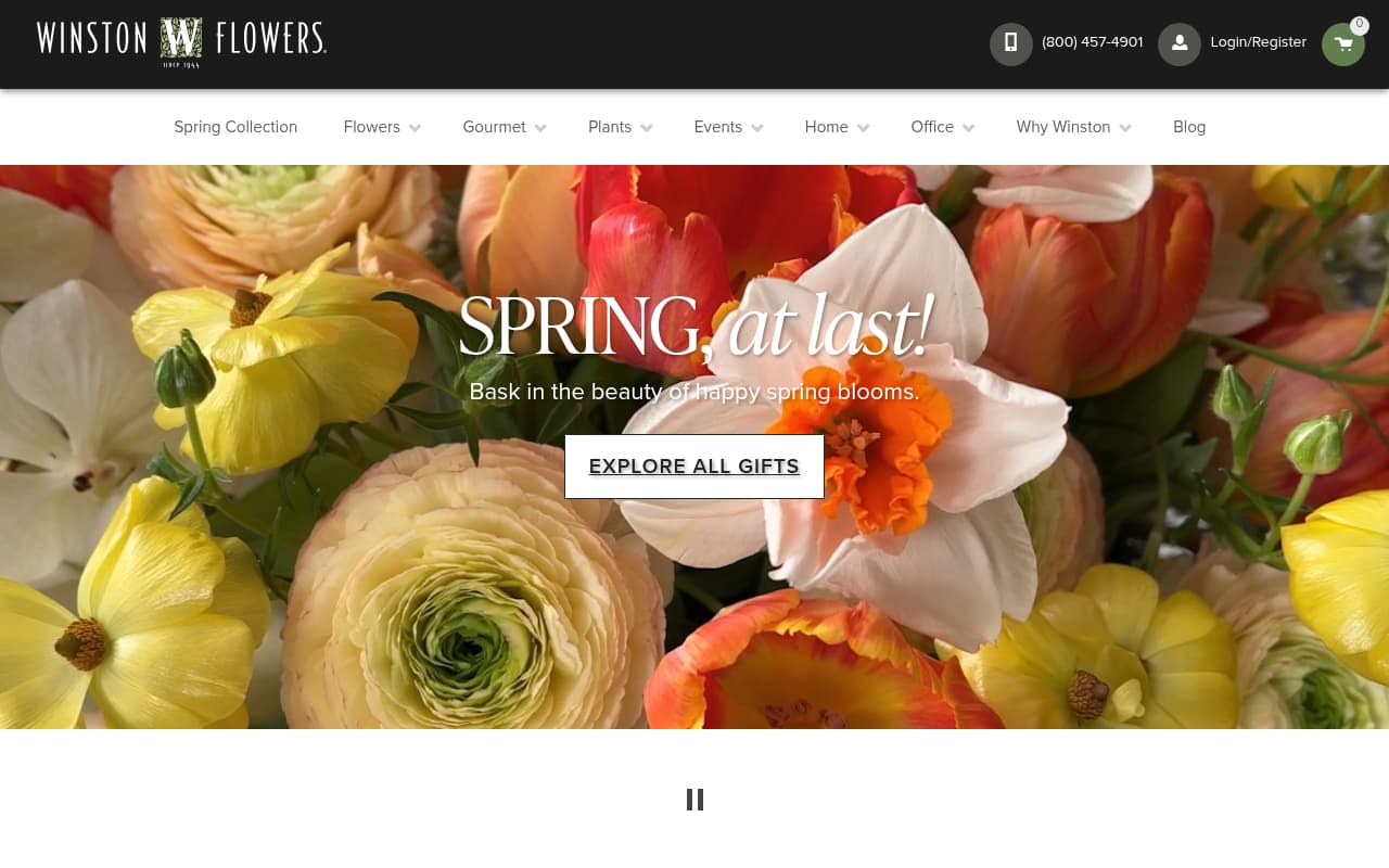 Winston Flowers website screenshot