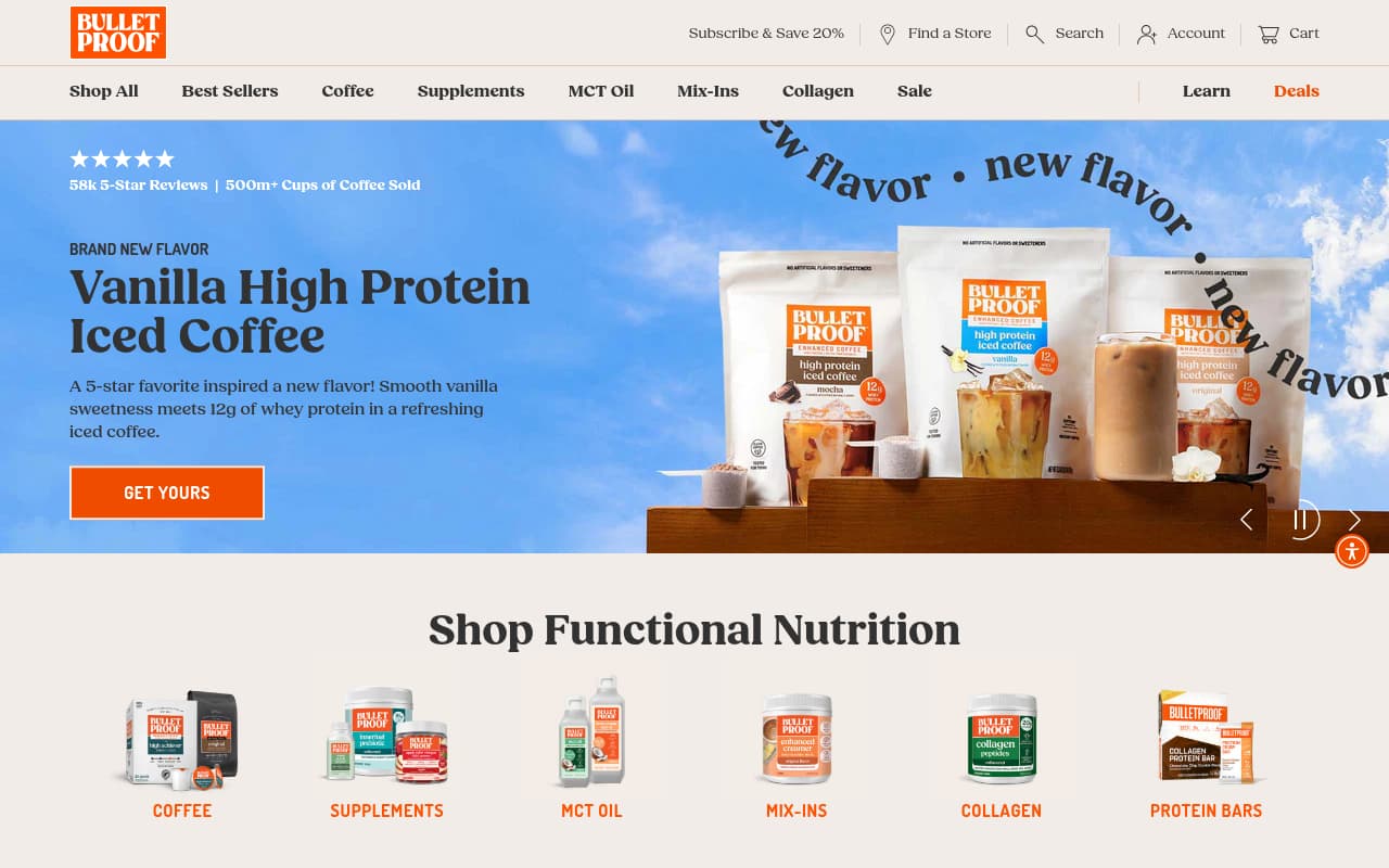 Bulletproof Coffee Truck website screenshot