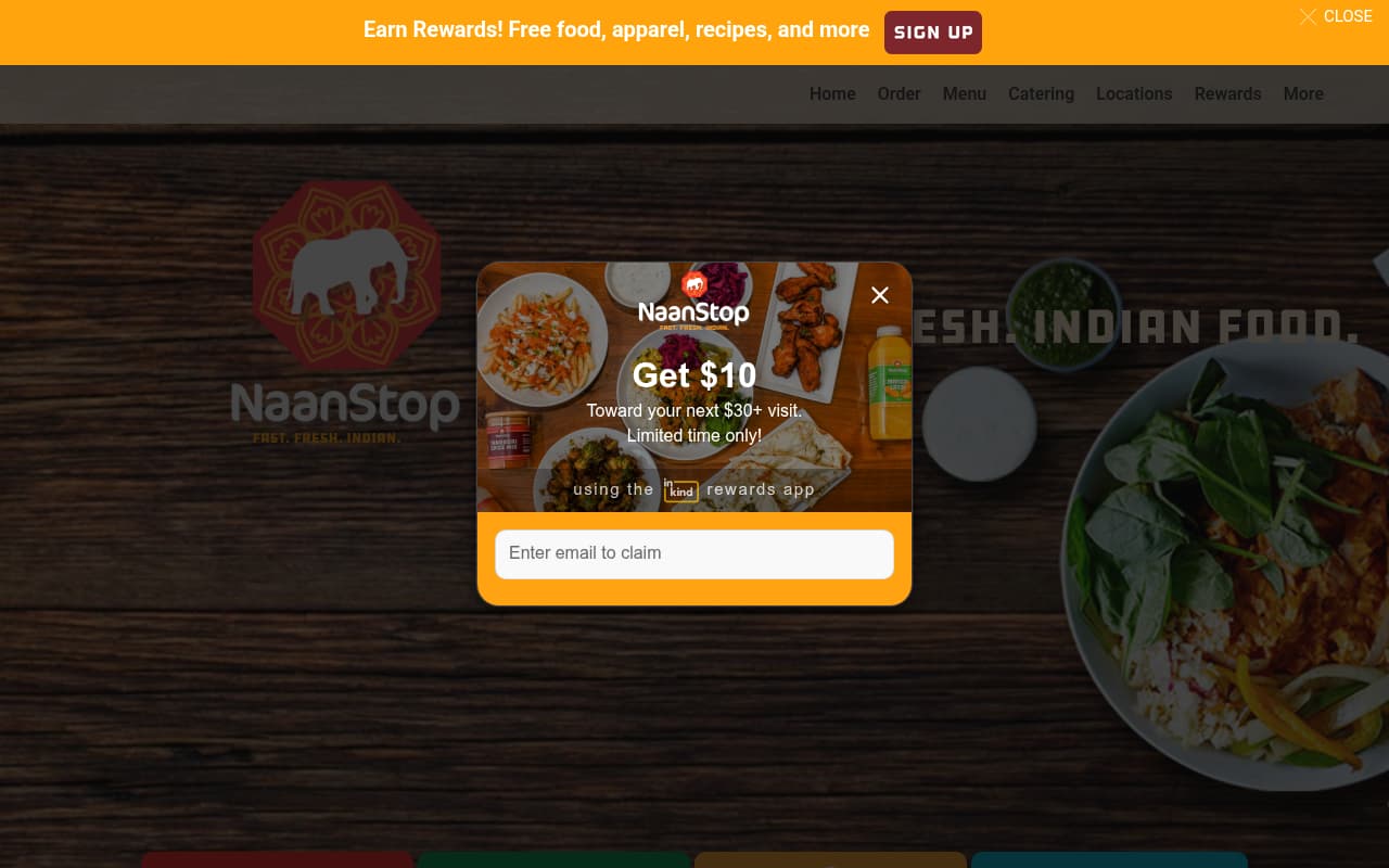 Naan Stop website screenshot