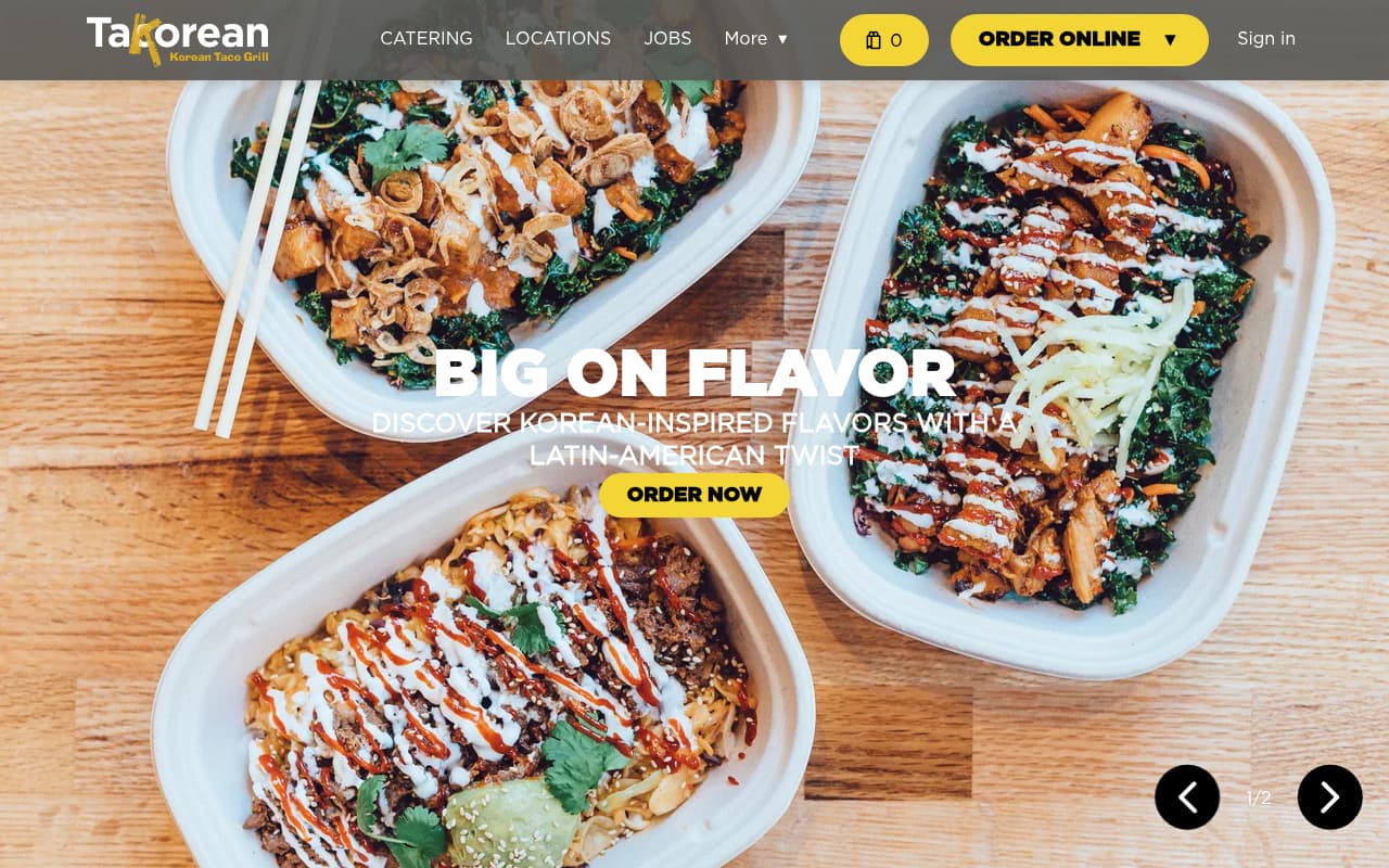 Takorean website screenshot