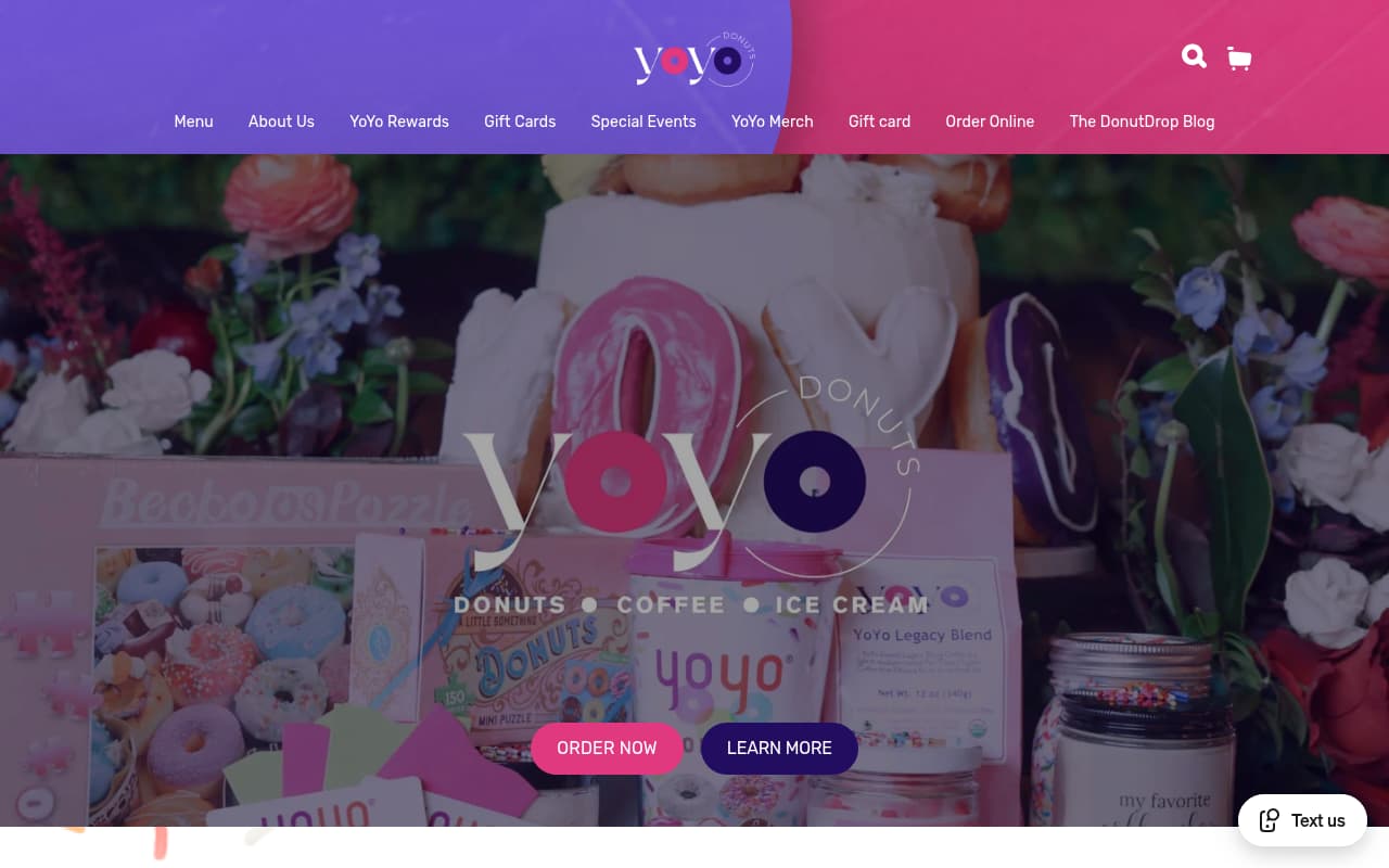 YoYo Donuts & Coffee Bar website screenshot