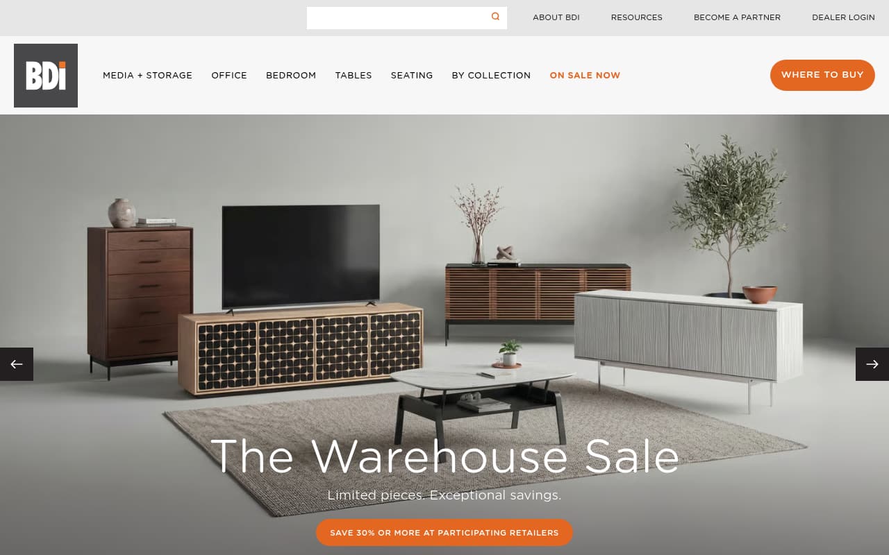 BDI Furniture website screenshot