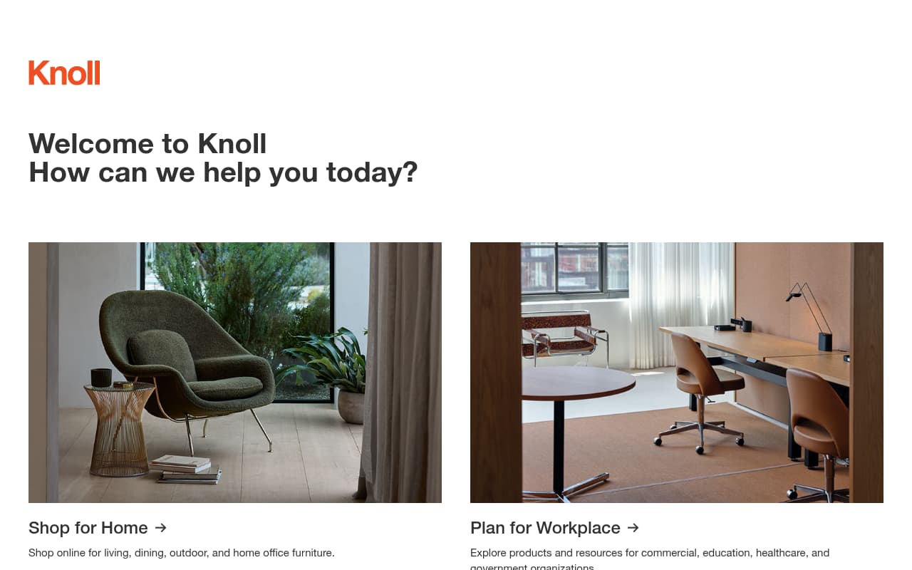 Knoll website screenshot
