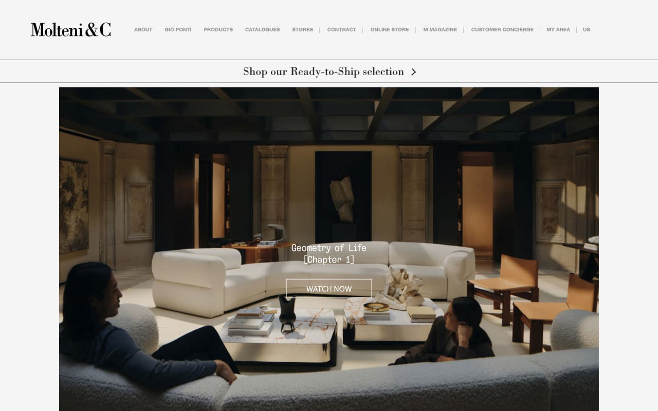 Molteni&C website screenshot