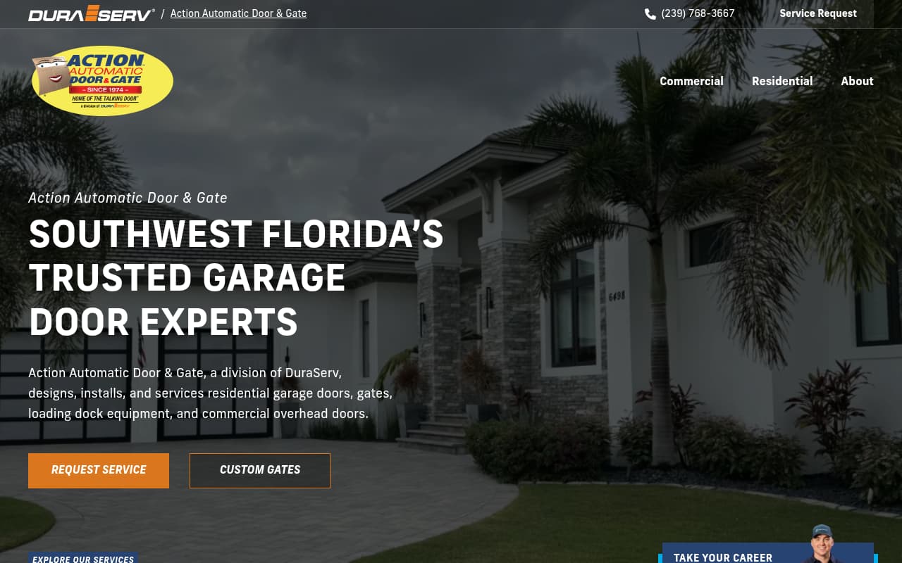 Action Door website screenshot
