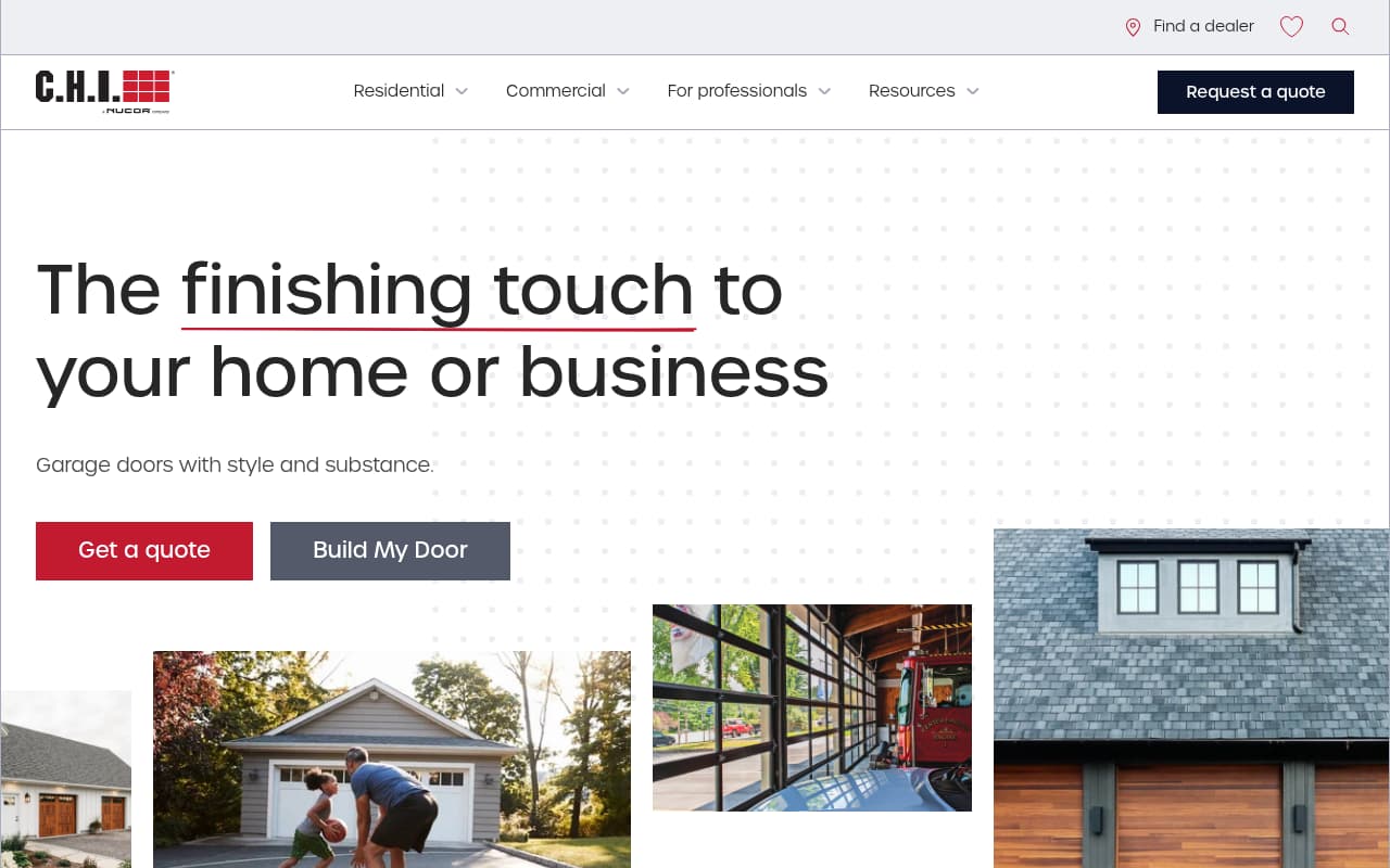 CHI Overhead Doors website screenshot