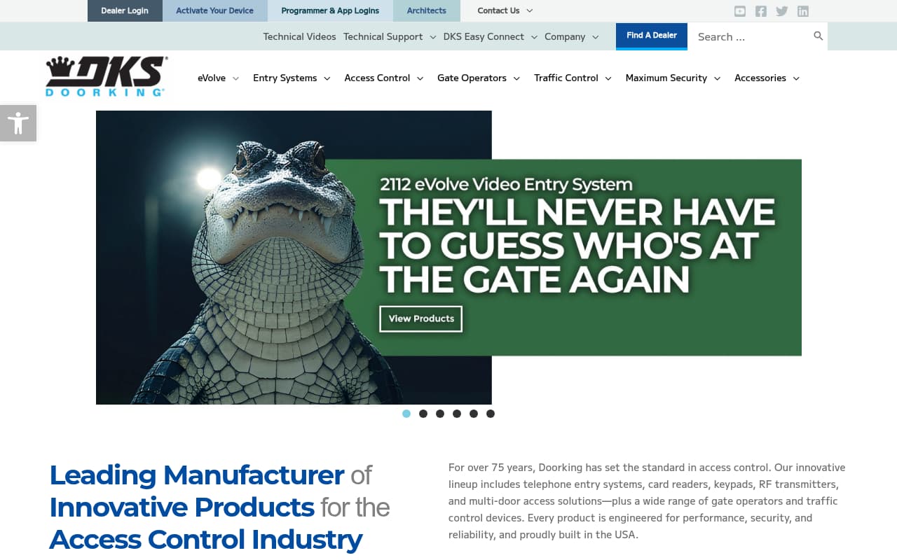DoorKing website screenshot