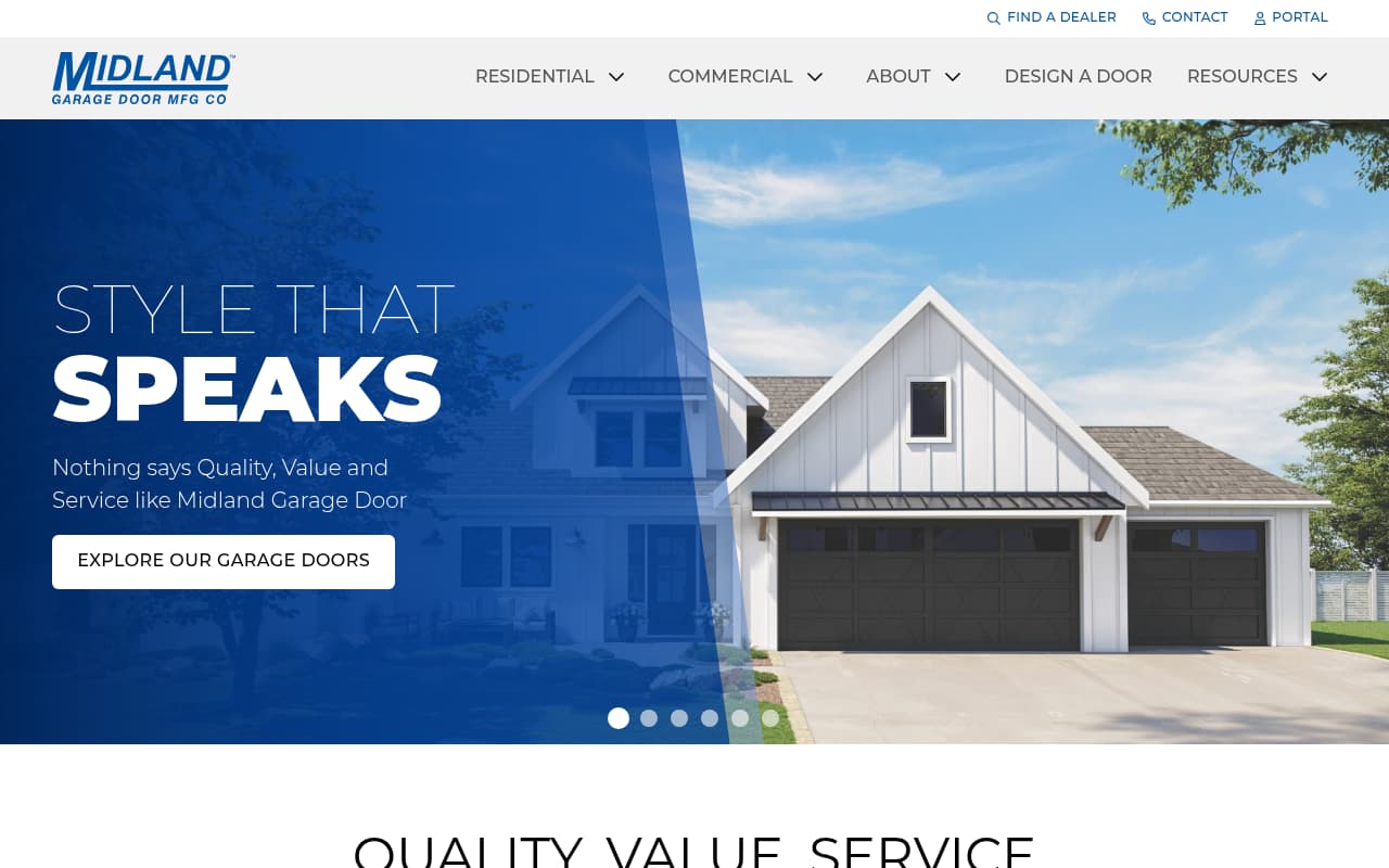 Martin Door website screenshot