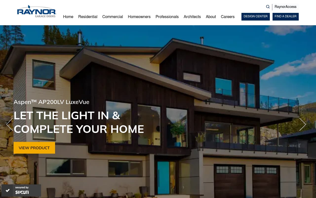 Raynor Garage Doors website screenshot