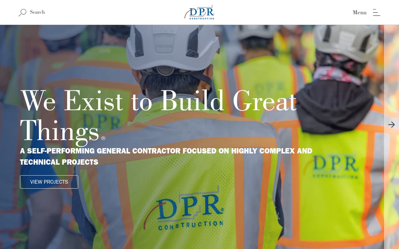 DPR Construction website screenshot