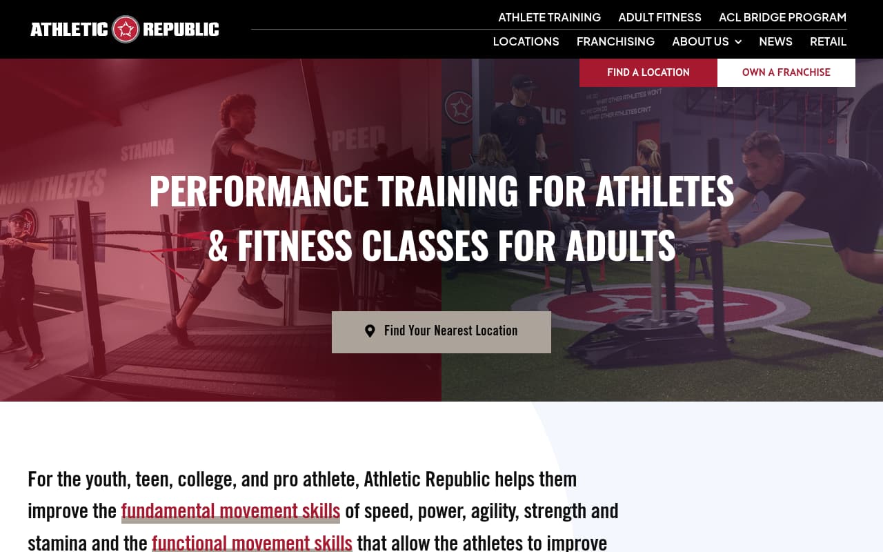Athletic Republic website screenshot