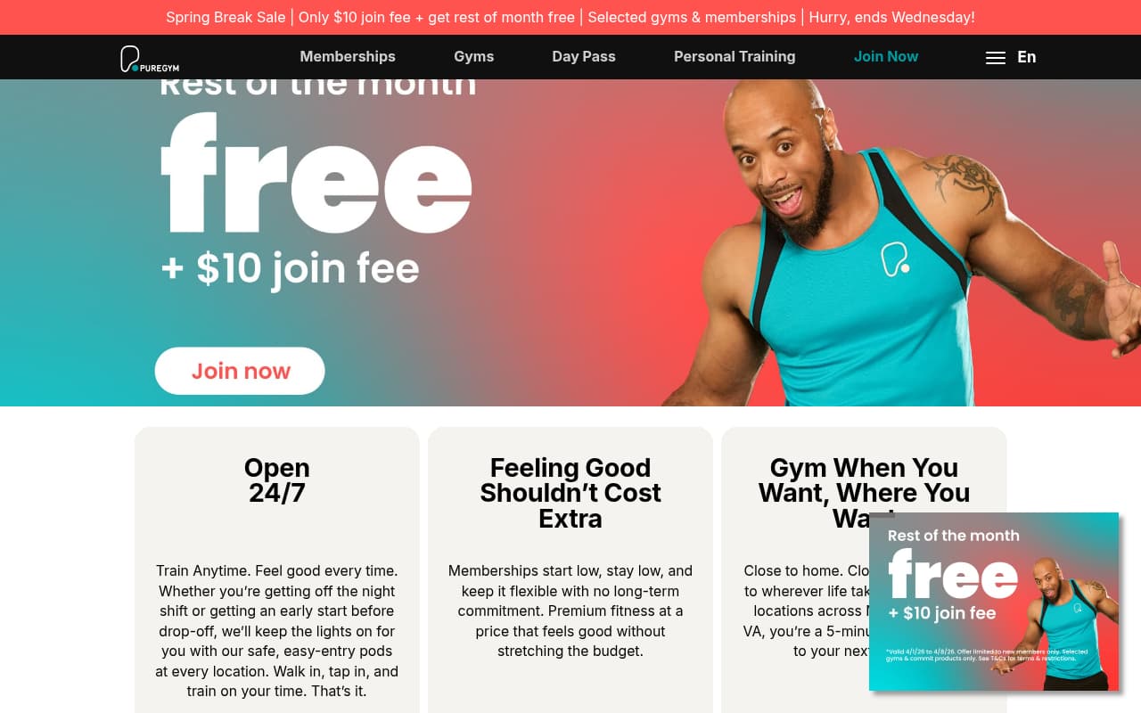 Blink Fitness website screenshot