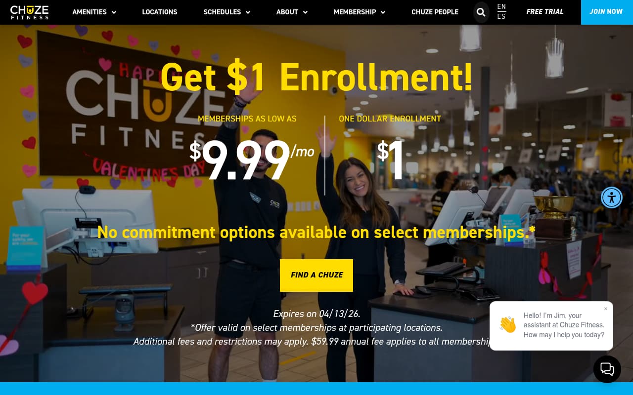 Chuze Fitness website screenshot