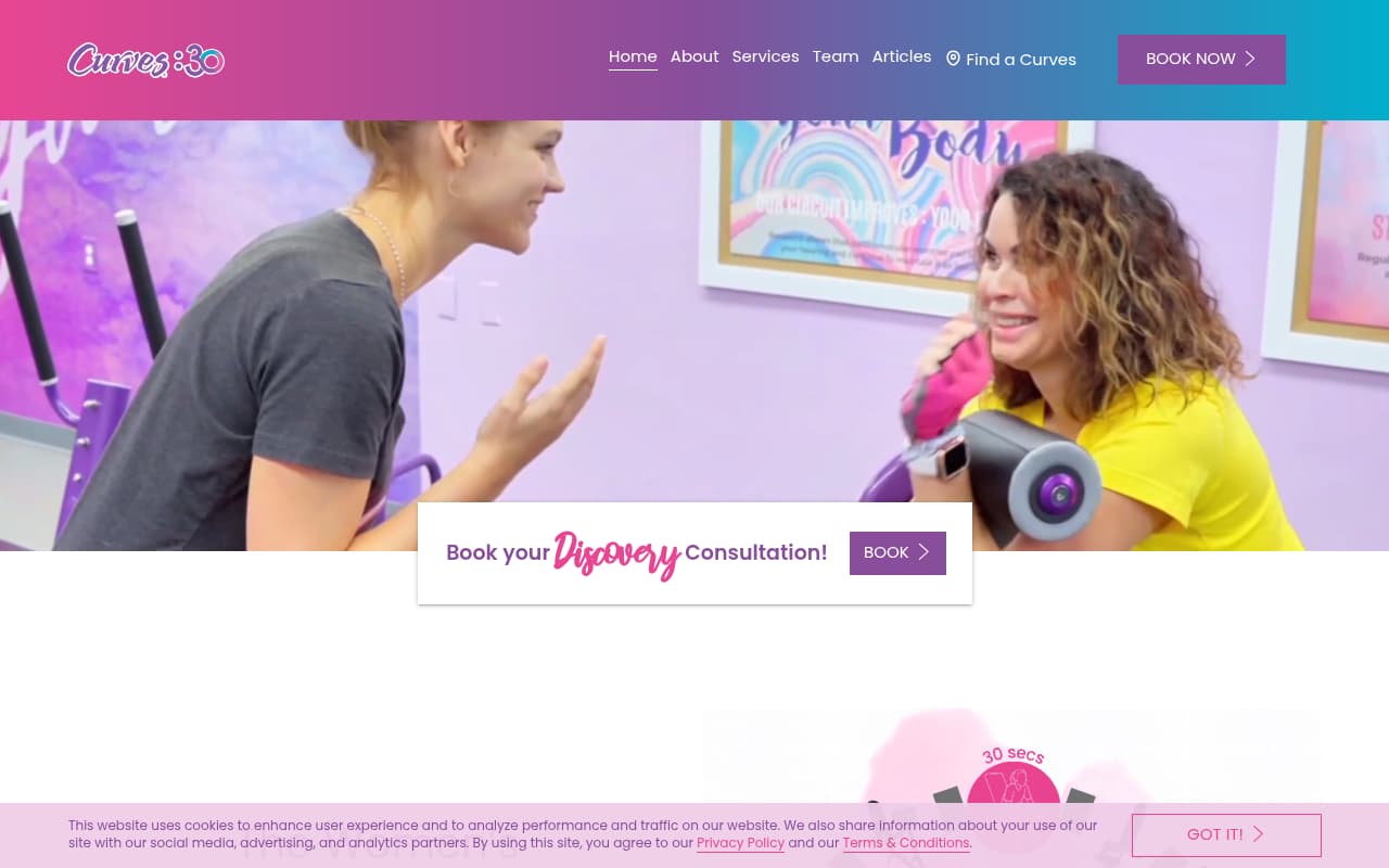 Curves for Women website screenshot