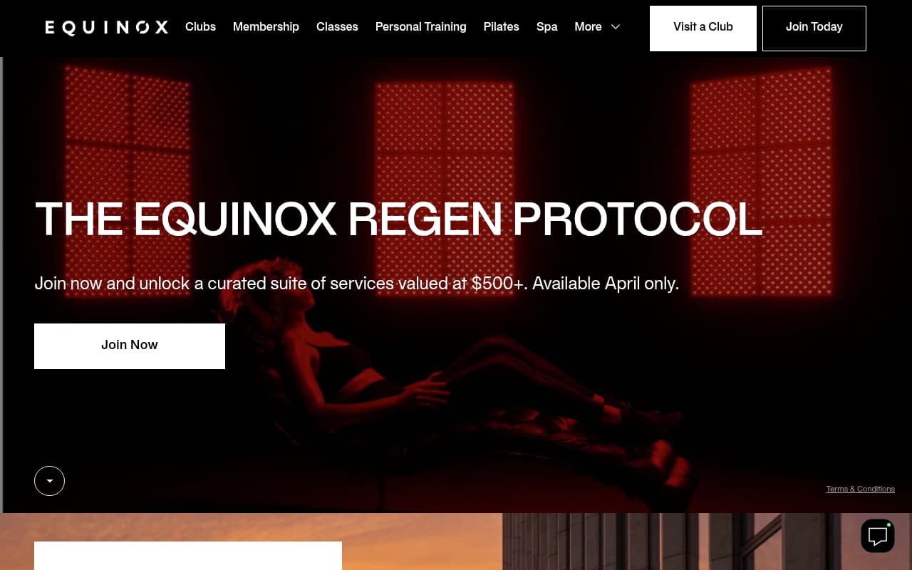 Equinox website screenshot