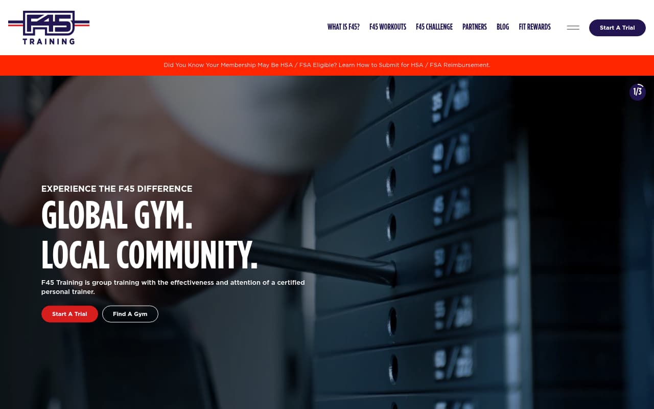 F45 Training website screenshot