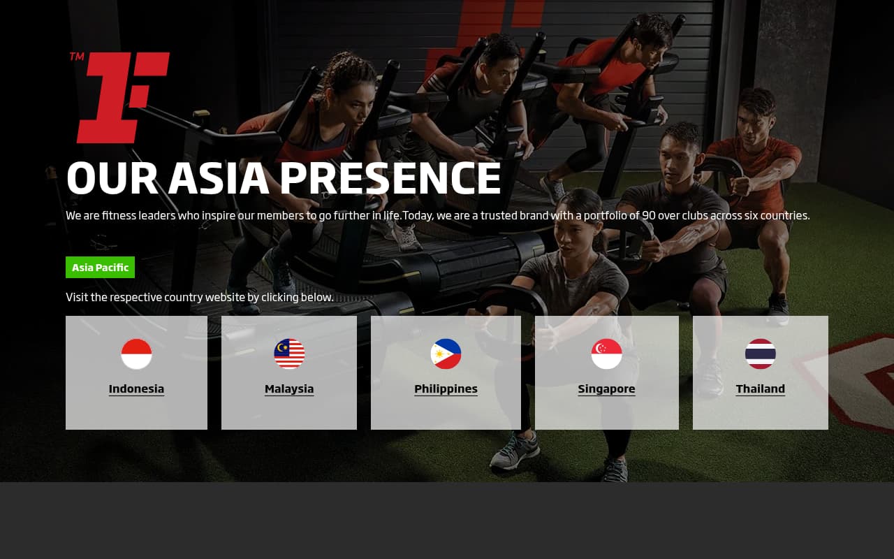 Fitness First website screenshot