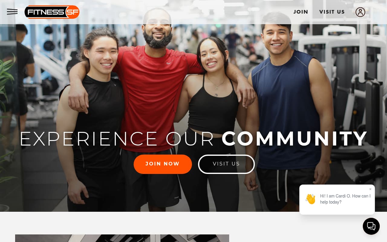 Fitness SF website screenshot