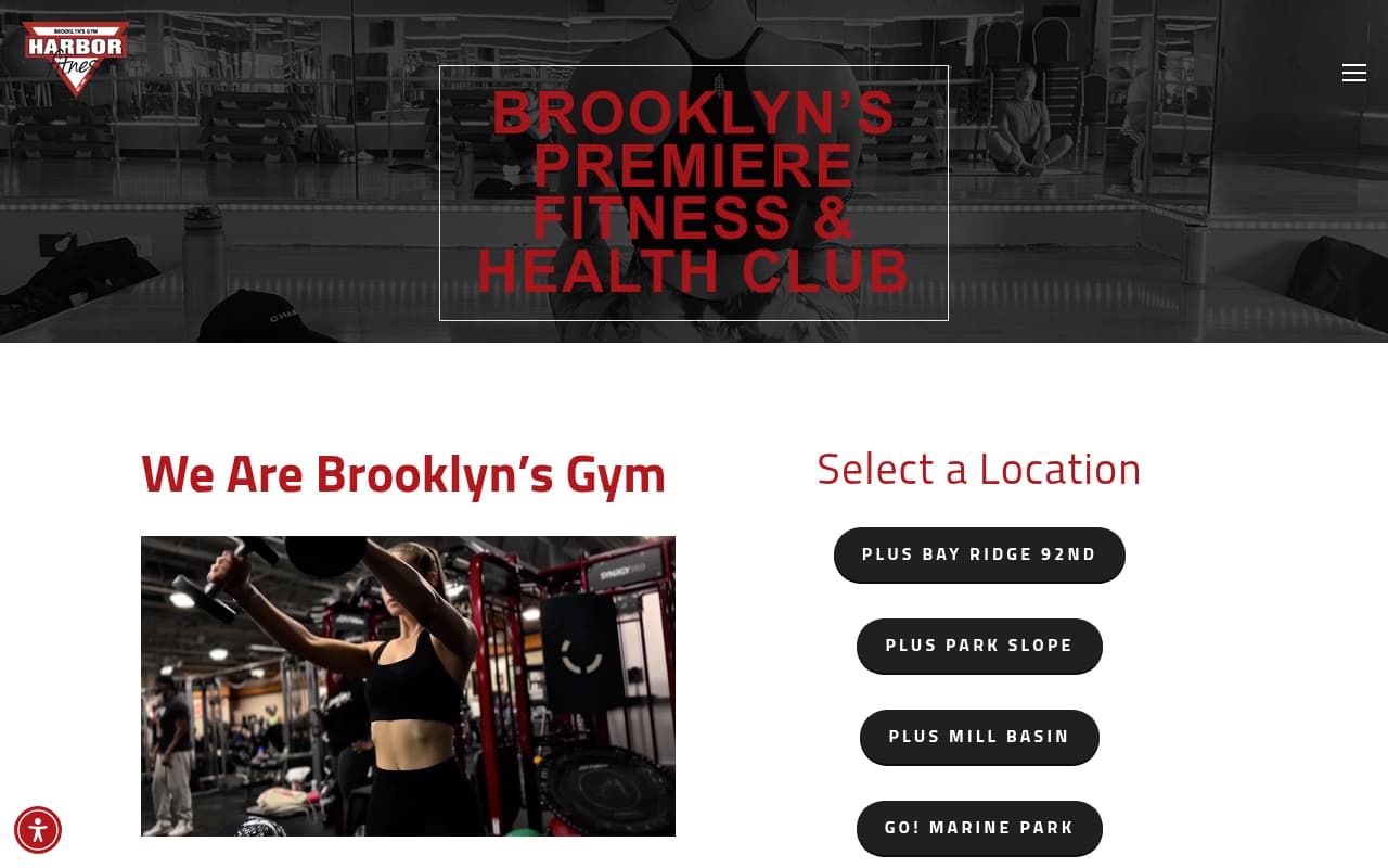 Harbor Fitness website screenshot