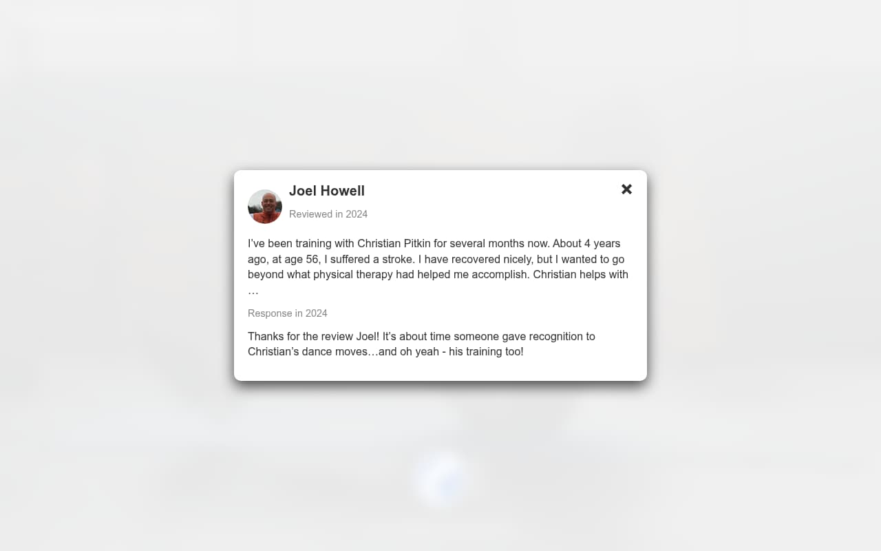 Next Level Fitness website screenshot