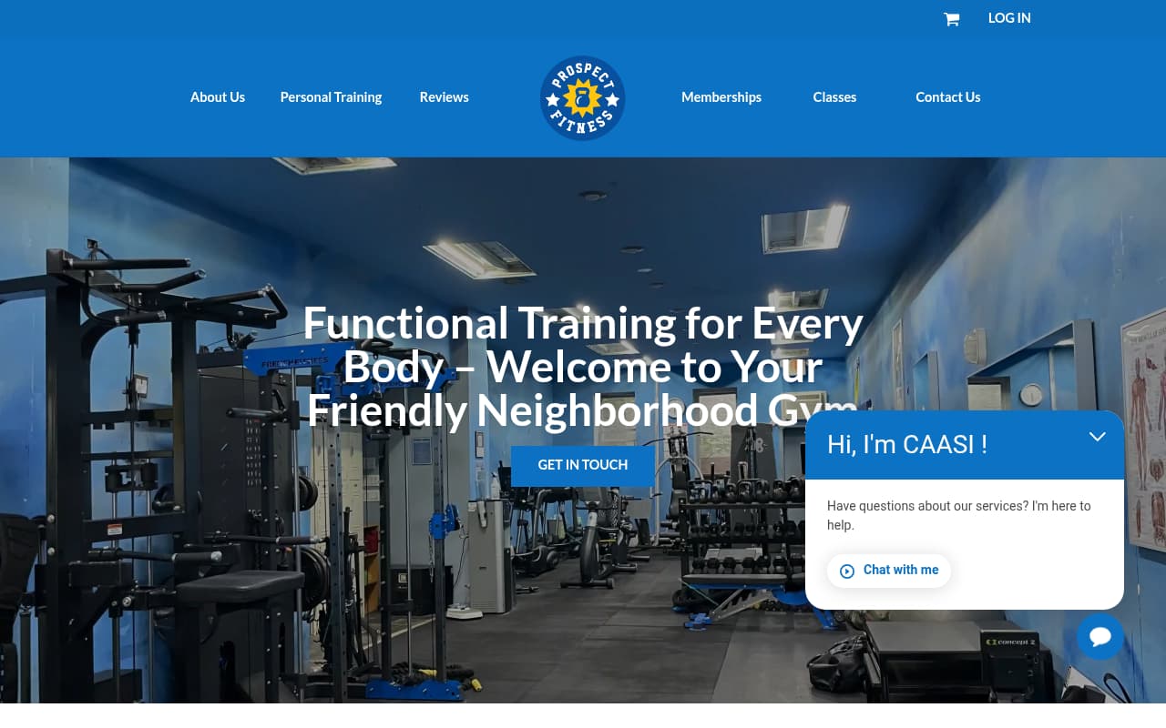 Prospect Fitness website screenshot