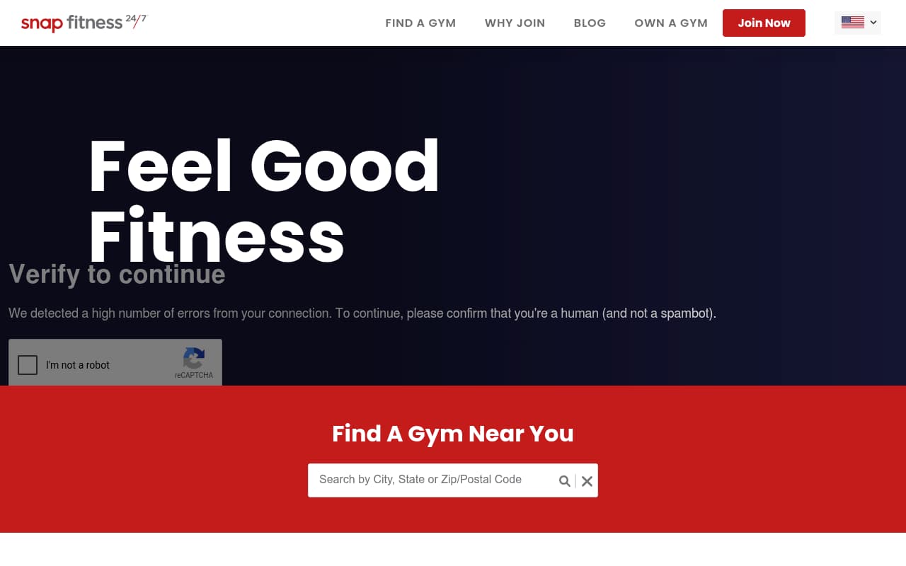 Snap Fitness website screenshot
