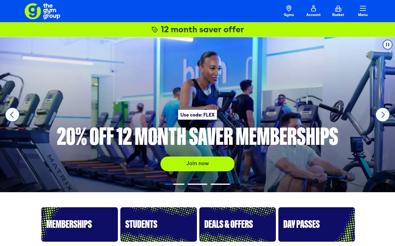 The Gym Group website screenshot