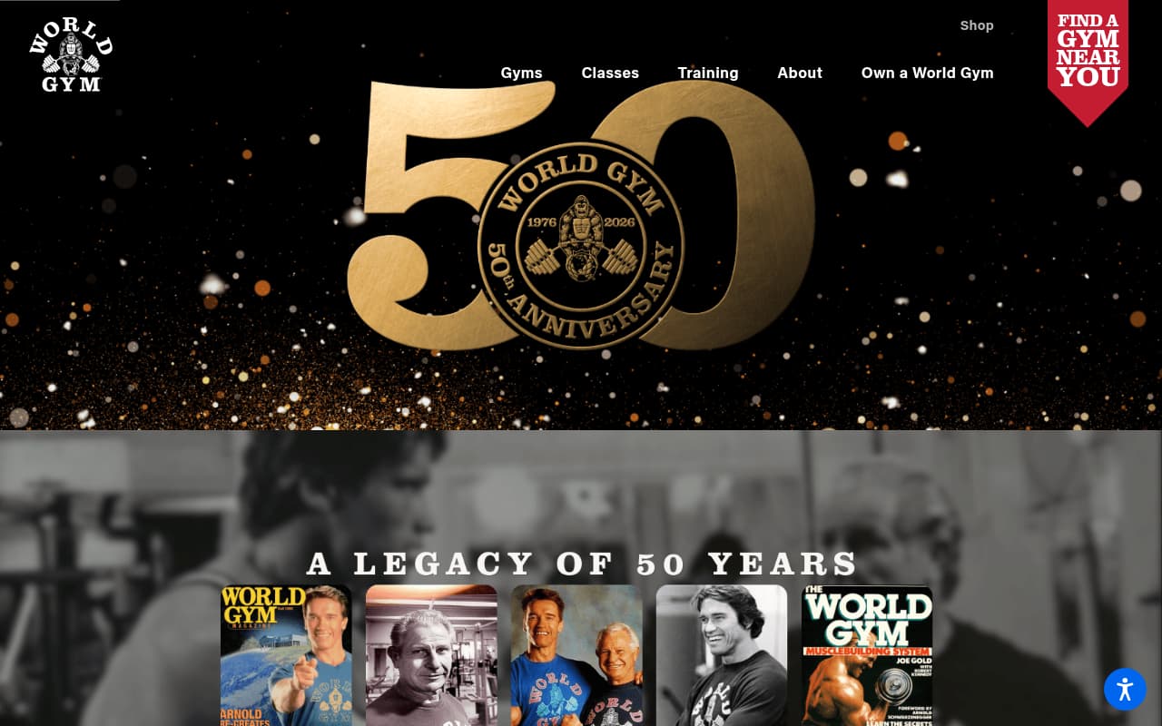 World Gym website screenshot