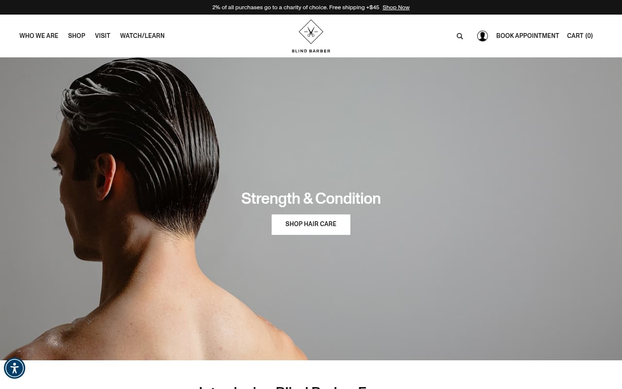 Blind Barber website screenshot
