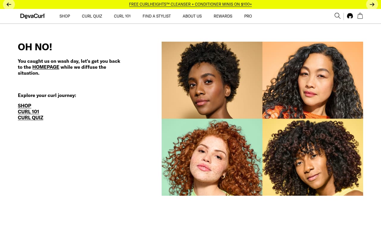 DevaCurl Salons website screenshot