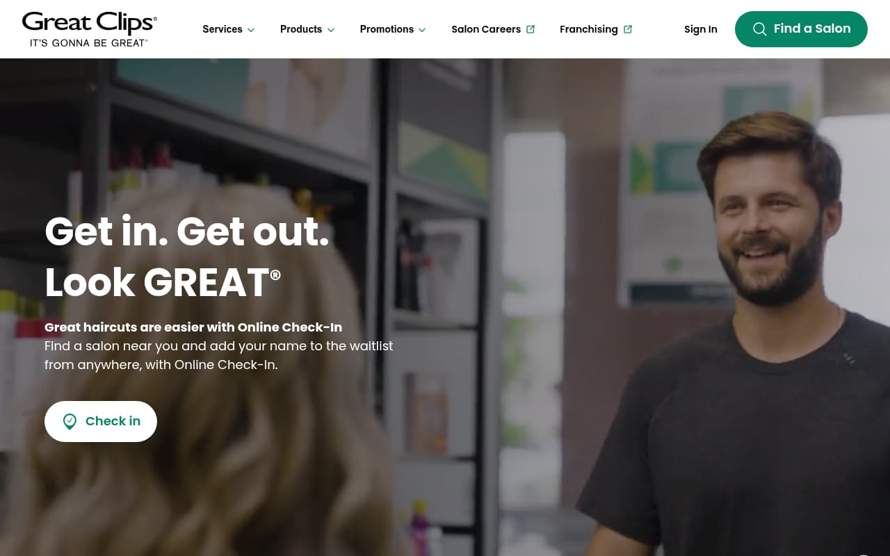 Great Clips website screenshot
