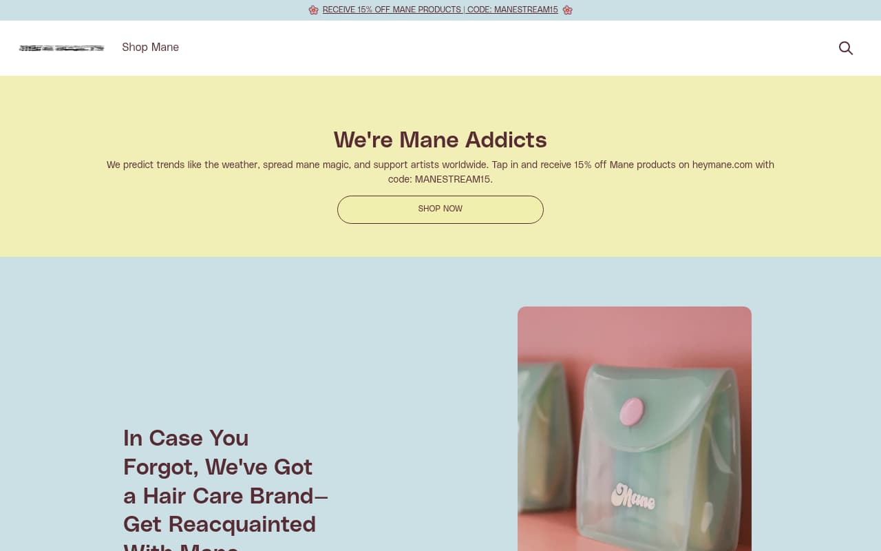 Mane Addicts website screenshot