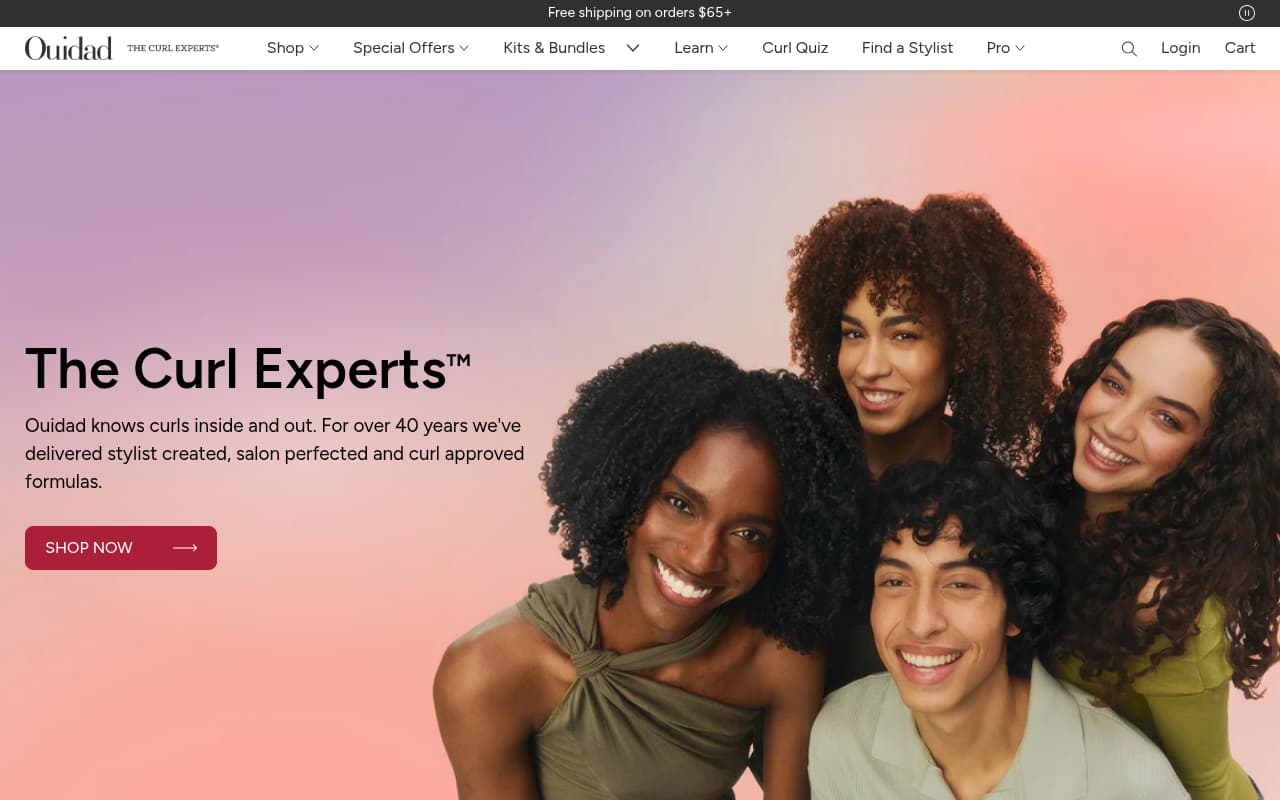 Ouidad Salon website screenshot