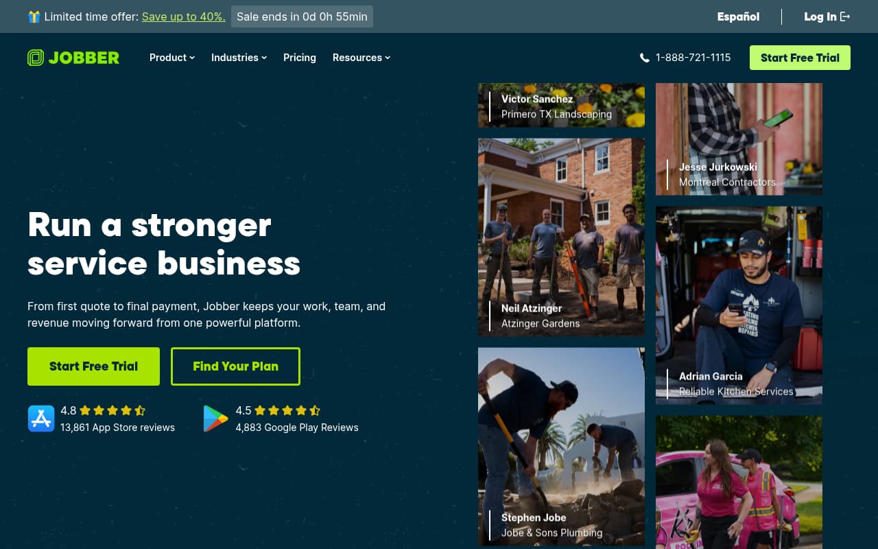 Jobber website screenshot