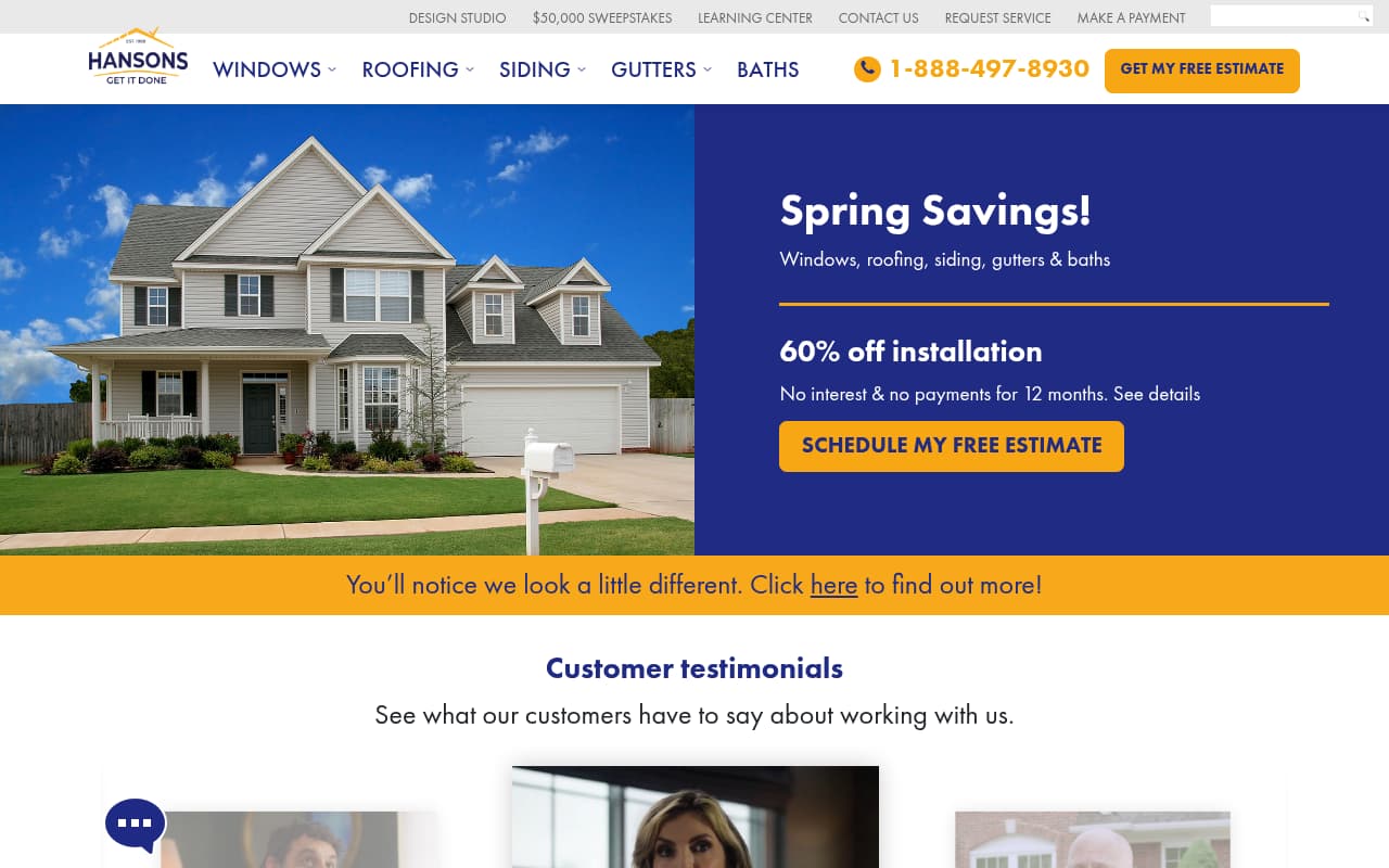 1-800-Hansons website screenshot