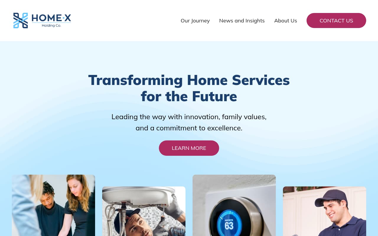 HomeX website screenshot