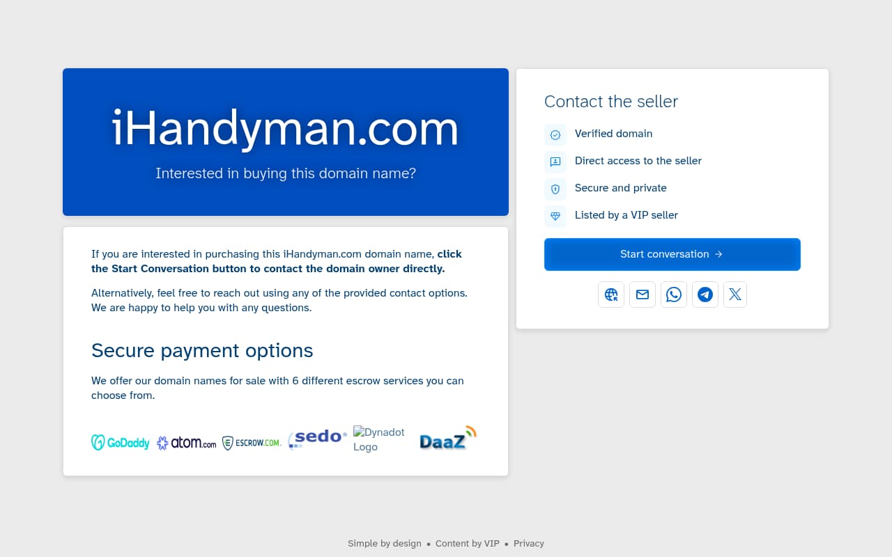iHandyman website screenshot