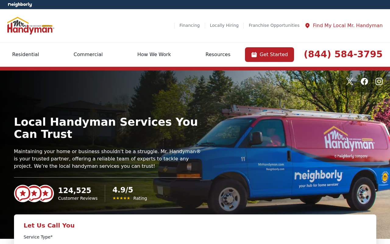 Mr. Handyman website screenshot